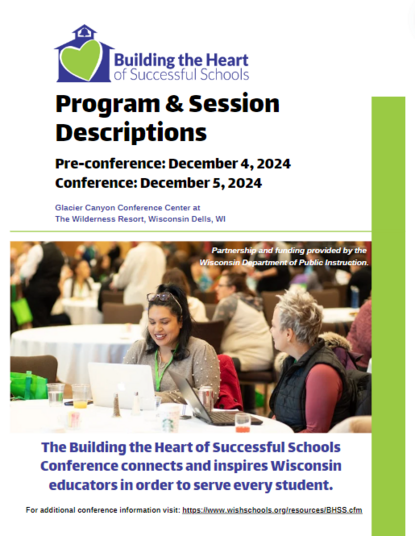 Cover of BHSS 2024 Program with photo of two educators seated at the conference.